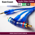 Transparent 3.5mm right angle stereo audio cable